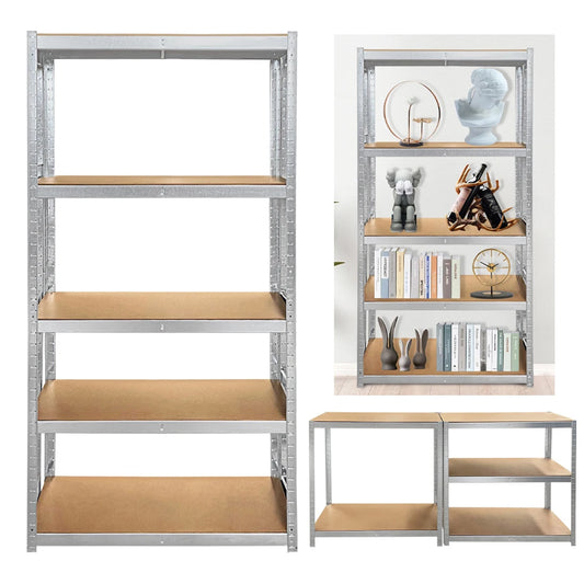Heavy Duty 5-Tier Adjustable Metal Shelf Rack – 875KG Industrial Storage Unit for Workshop, Garage, Office & Home