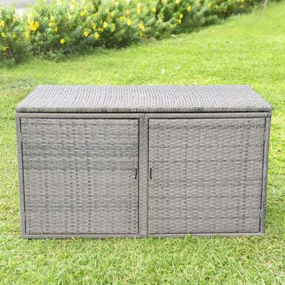 330L Outdoor Rattan Storage Box with Shelves – Weather-Resistant Patio Storage Chest for Cushions, Garden & Poolside