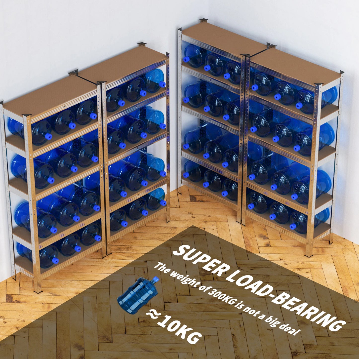 Heavy Duty 5-Tier Adjustable Metal Shelf Rack – 875KG Industrial Storage Unit for Workshop, Garage, Office & Home