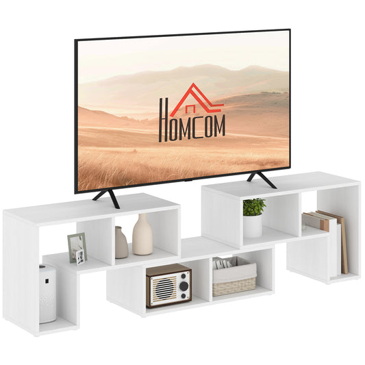 Three-Block Modular TV Stand- White Wood-Effect