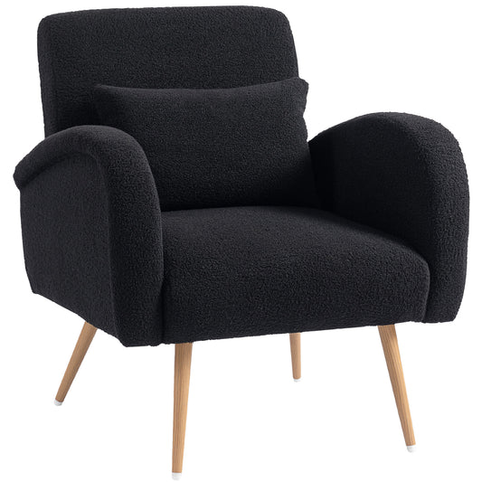 Teddy Fleece Accent Chair- Black