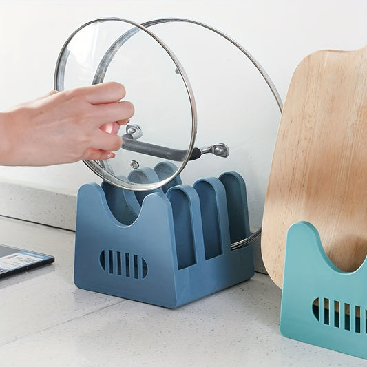 Rust-Proof ABS Kitchen Organizer – Spoon and Utensil Holder with Drainage and Pot Lid Rack