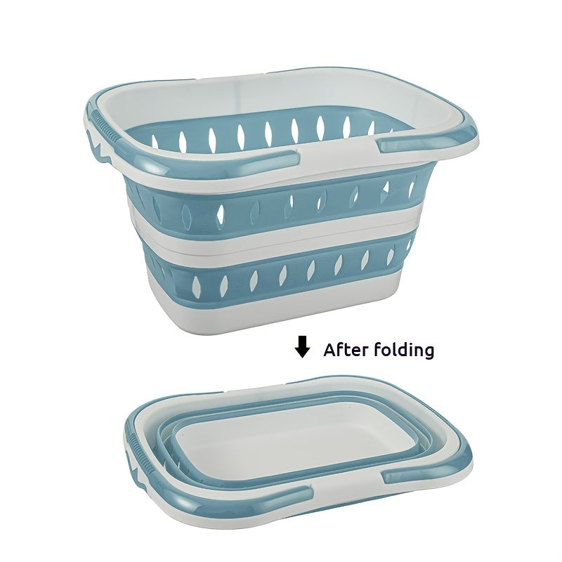 Space-Saving Collapsible Laundry Basket – Foldable Plastic Storage Bin with Handles for Bathroom & Laundry Room