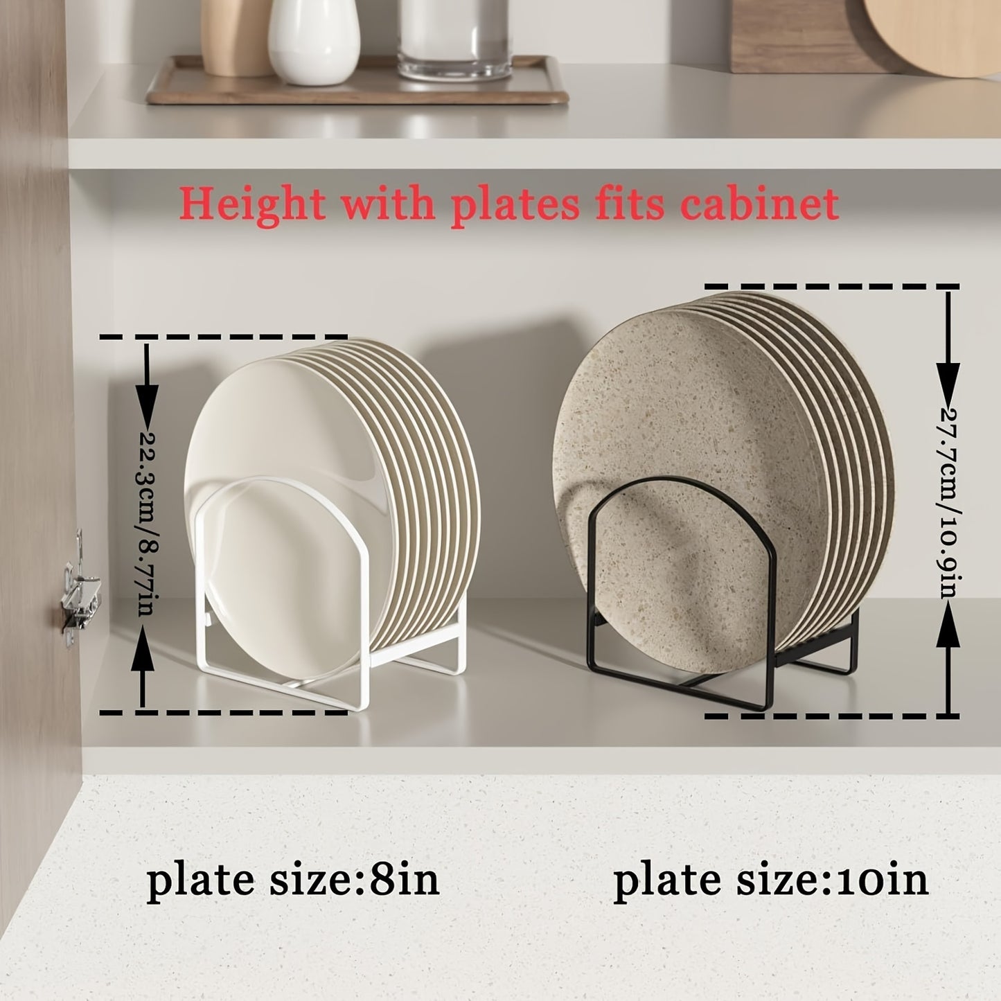 4-Pack Arch-Shaped Dish Racks – Black or White Metal Kitchen Storage Organizer