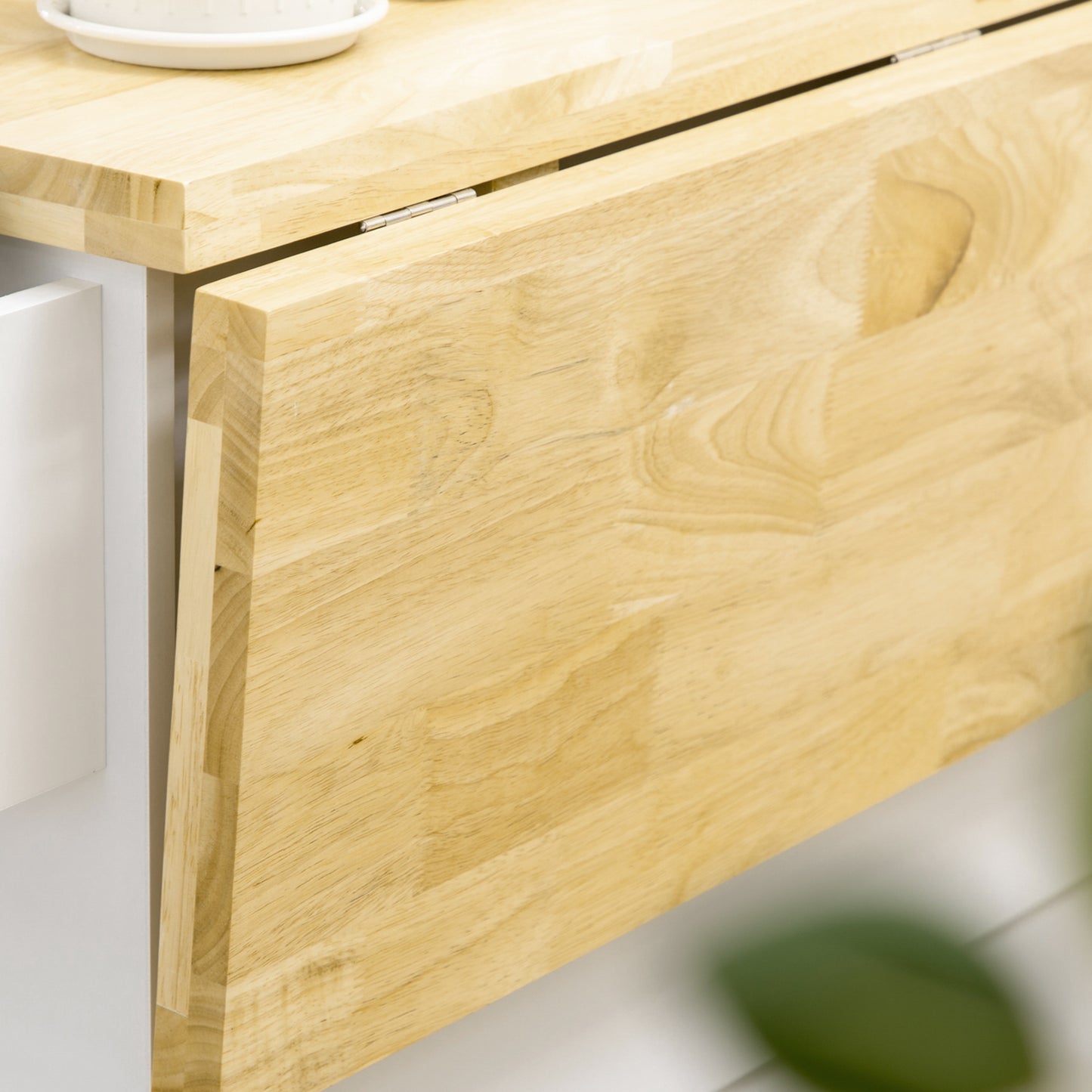 Kitchen Island Cart with Drop-Leaf Countertop – Mobile Storage Cabinet with Drawers, Spice Rack & Towel Holder