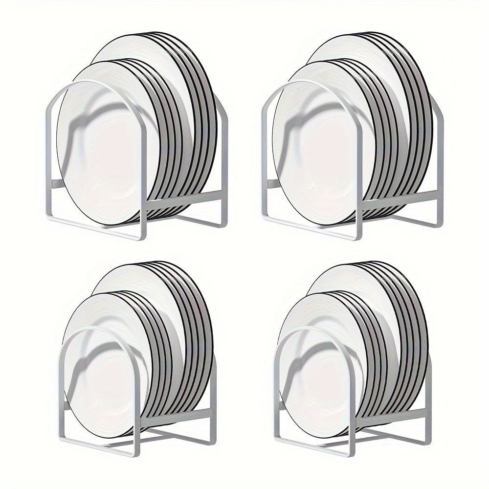 4-Pack Arch-Shaped Dish Racks – Black or White Metal Kitchen Storage Organizer