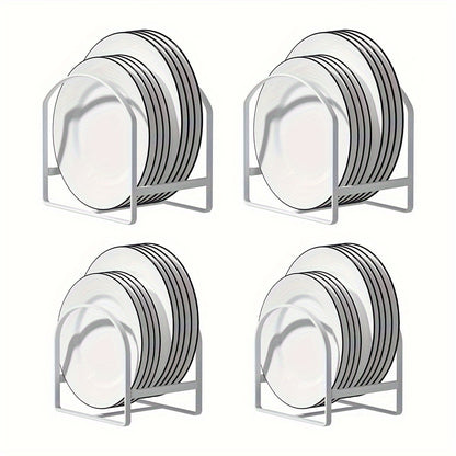 4-Pack Arch-Shaped Dish Racks – Black or White Metal Kitchen Storage Organizer