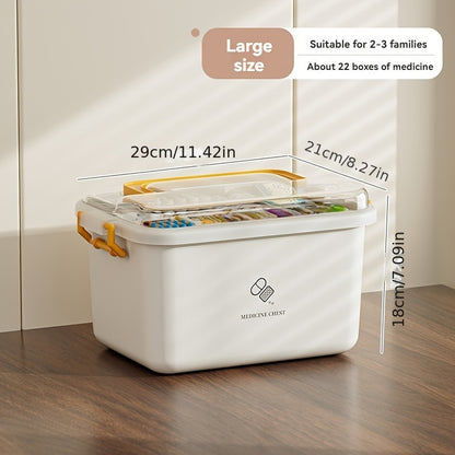 Home Care Medicine Box – Portable Multi-Layer Plastic First Aid and Medicine Organizer