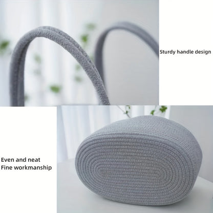 1pc Woven Storage Basket – Portable Organizer for Bedroom, Kitchen, Bathroom & Mother Bag Storage