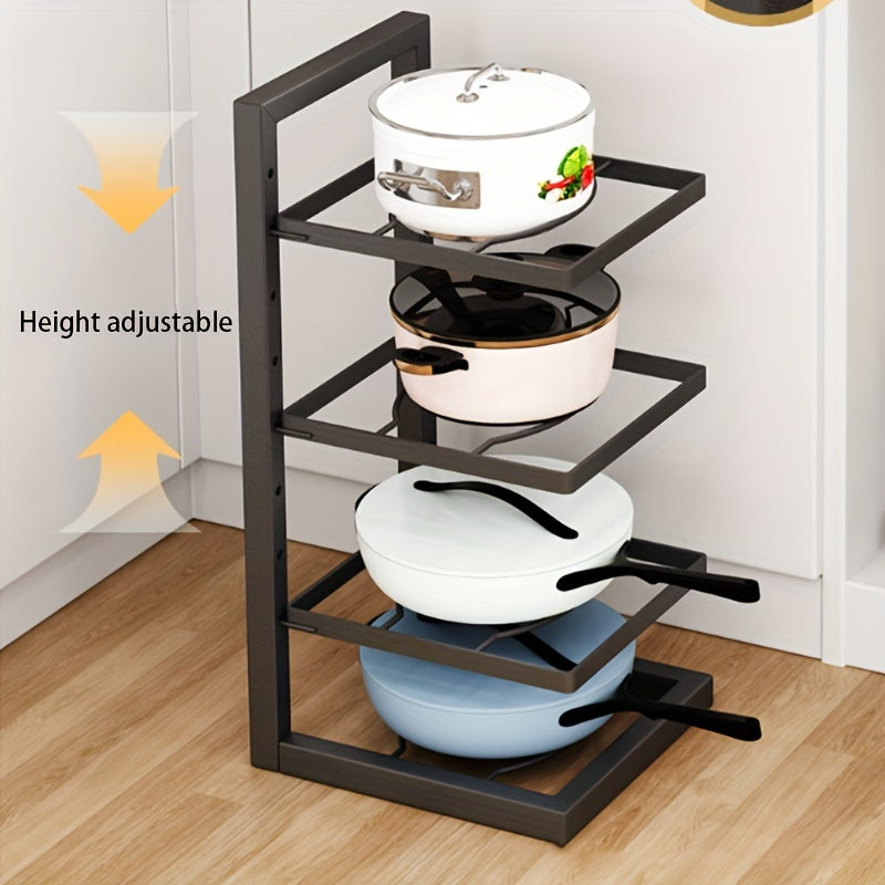 Height Adjustable 3-4 Tier Stainless Steel Pot Rack – Under-Sink and Cabinet Kitchen Storage