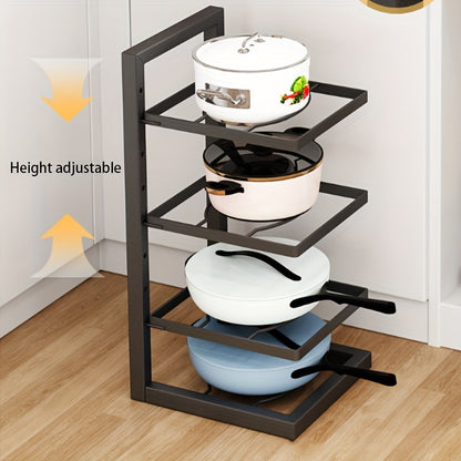 Height Adjustable 3-4 Tier Stainless Steel Pot Rack – Under-Sink and Cabinet Kitchen Storage