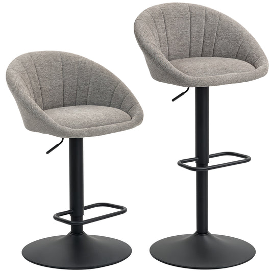 Set of Two Relaxed Tub Bar Stools- Grey