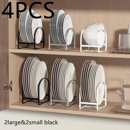4-Pack Arch-Shaped Dish Racks – Black or White Metal Kitchen Storage Organizer