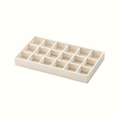 4pcs Velvet Jewelry Storage Rack – Multi-Grid Display Boards for Rings, Earrings & Accessories