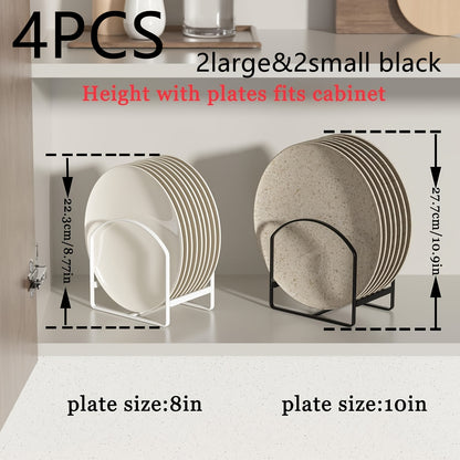 4-Pack Arch-Shaped Dish Racks – Black or White Metal Kitchen Storage Organizer