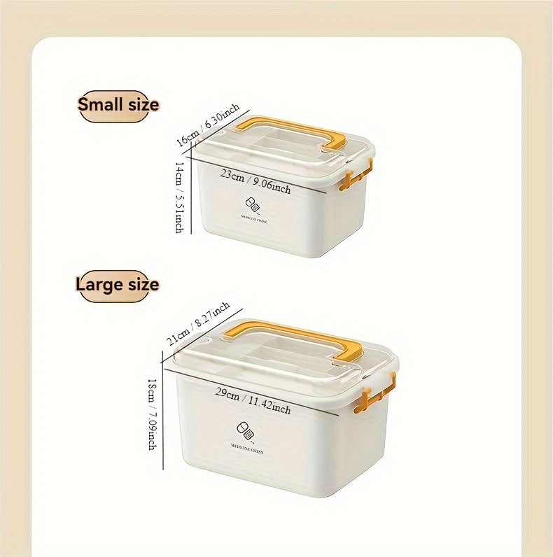 Home Care Medicine Box – Portable Multi-Layer Plastic First Aid and Medicine Organizer
