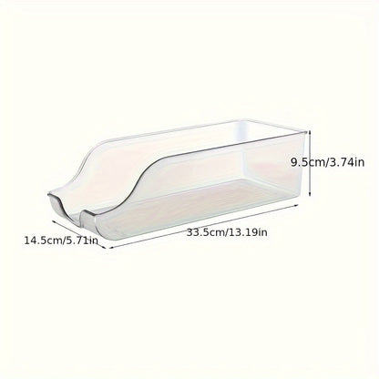 Clear Plastic Refrigerator Organizer Bin with Soda Can Dispenser & Beverage Holder – Fridge, Freezer & Pantry Storage