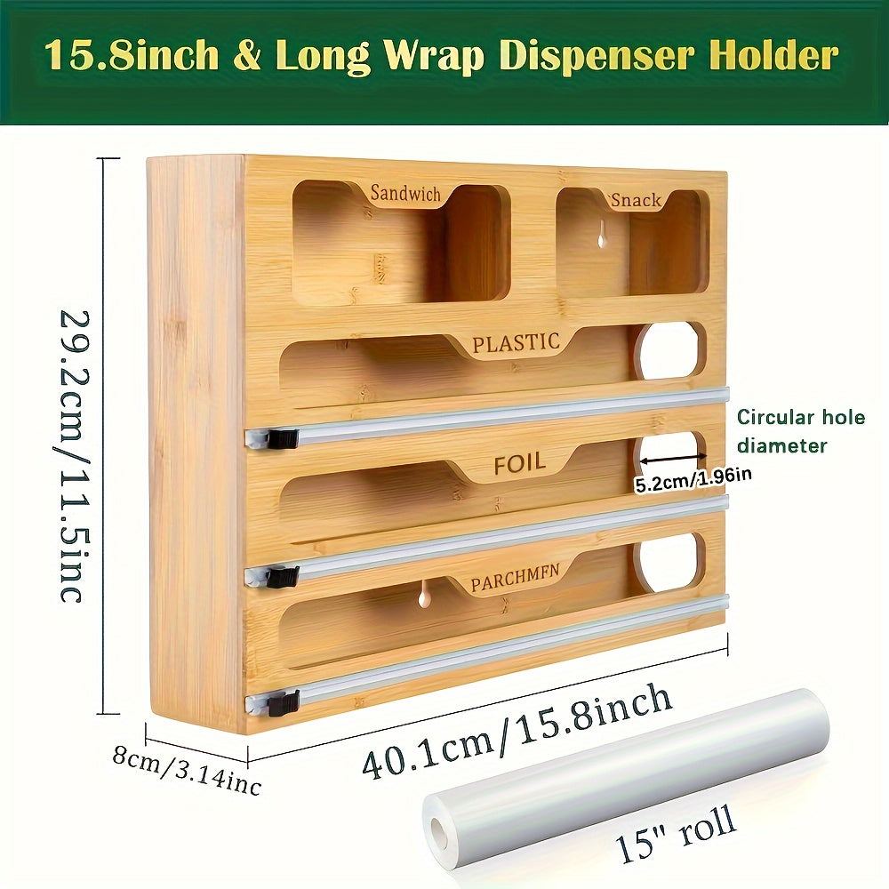 Multi-Purpose Kitchen Storage Rack – 5-in-1 Plastic Wrap, Foil & Bag Organizer for Drawers & Cabinets