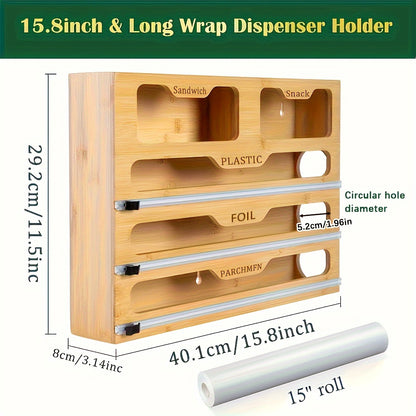 Multi-Purpose Kitchen Storage Rack – 5-in-1 Plastic Wrap, Foil & Bag Organizer for Drawers & Cabinets