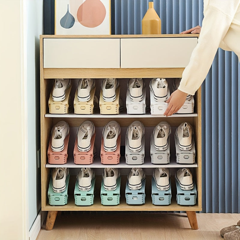 10-Piece Adjustable Shoe Rack – Space-Saving Home and Bedroom Organizer