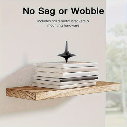 4-Piece Floating Wall Shelf – White, Black, or Wood Storage Rack for Home, Bathroom, Kitchen, Living Room, and Office