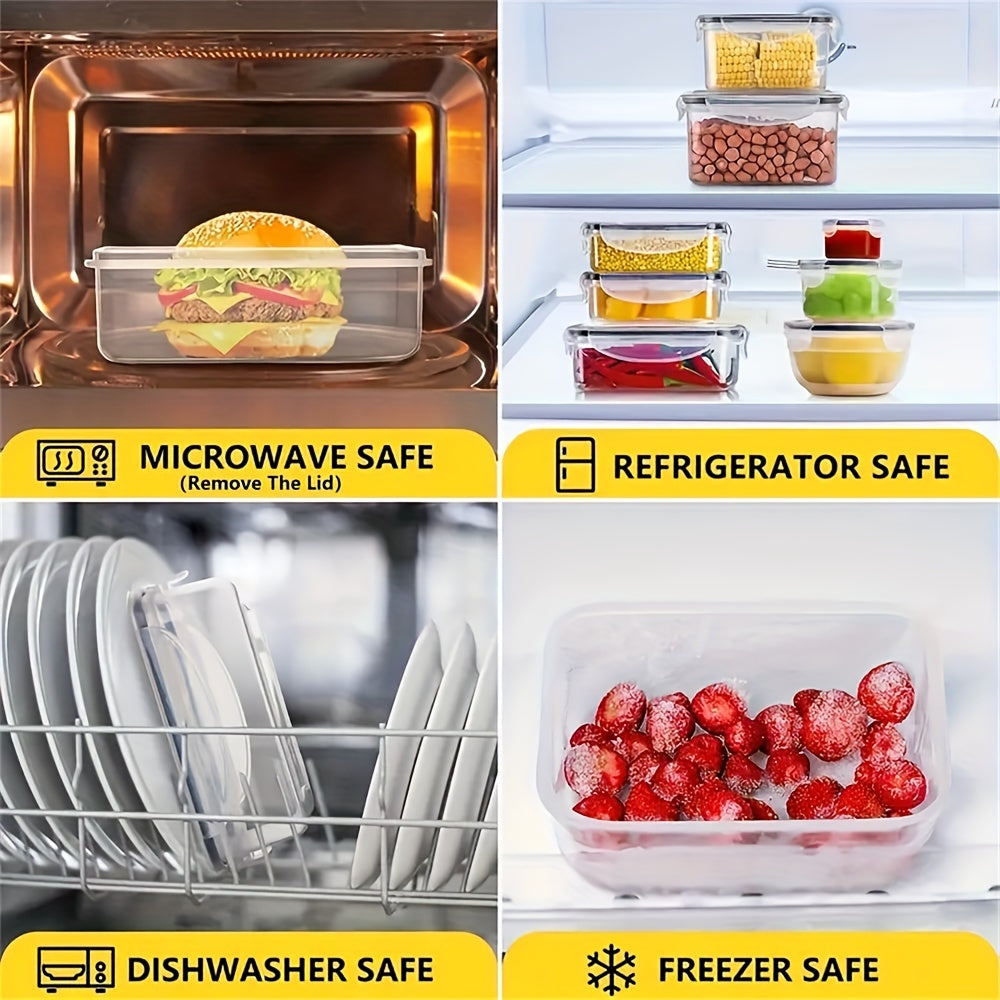 24pcs Transparent Kitchen Storage Containers – Microwave Safe Meal Prep Boxes with Flip-Top Lids & Chalkboard Labels
