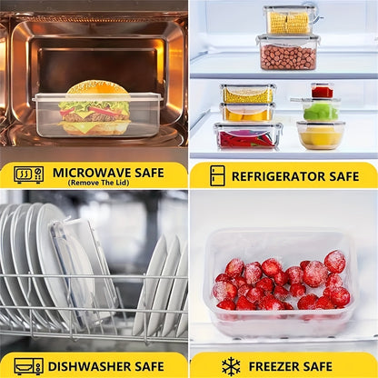 24pcs Transparent Kitchen Storage Containers – Microwave Safe Meal Prep Boxes with Flip-Top Lids & Chalkboard Labels