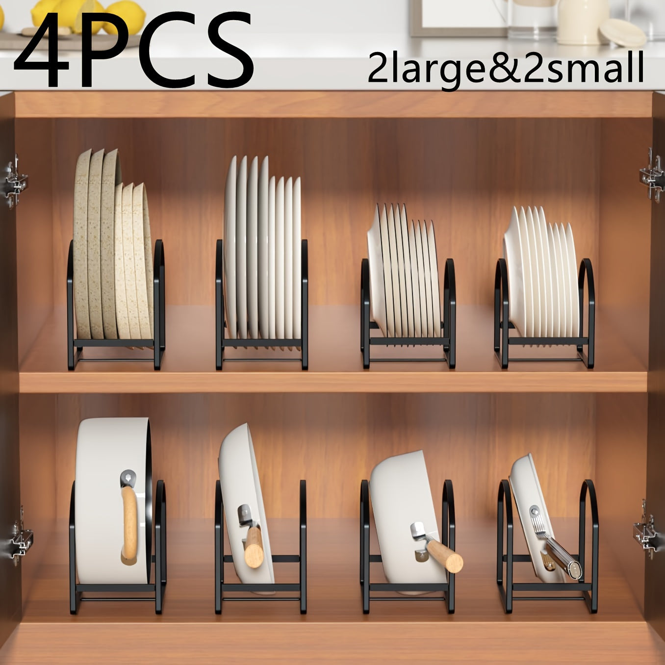 4-Pack Arch-Shaped Dish Racks – Black or White Metal Kitchen Storage Organizer