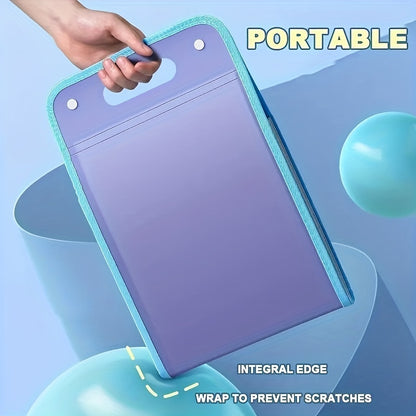 A4 Portable 13-Grid Expanding File Folder – Translucent Document Organizer Bag