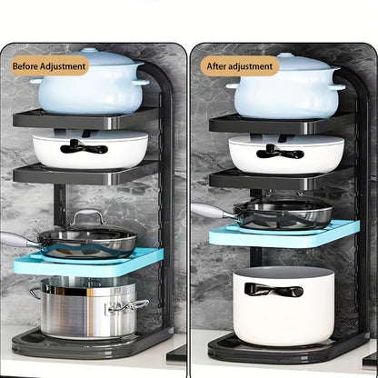 Height Adjustable 3-4 Tier Stainless Steel Pot Rack – Under-Sink and Cabinet Kitchen Storage