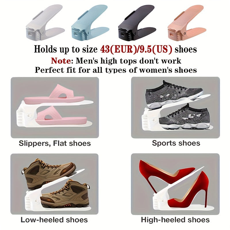 10-Piece Adjustable Shoe Rack – Space-Saving Home and Bedroom Organizer