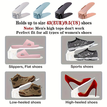 10-Piece Adjustable Shoe Rack – Space-Saving Home and Bedroom Organizer