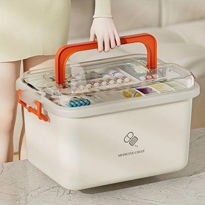 Home Care Medicine Box – Portable Multi-Layer Plastic First Aid and Medicine Organizer