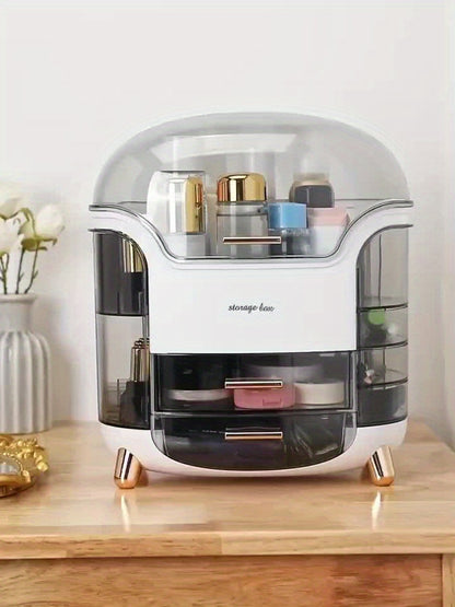 Makeup & Skincare Organizer Case – Large Cosmetic Storage Box for Vanity, Bathroom & Desk