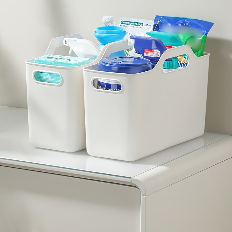 4pcs Cleaning Supplies Storage Baskets – Under Sink & Plastic Organizer for Home, Kitchen, Bathroom & Office