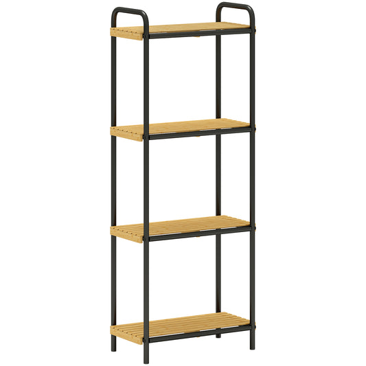 4-Tier Bamboo Bathroom Storage Shelf