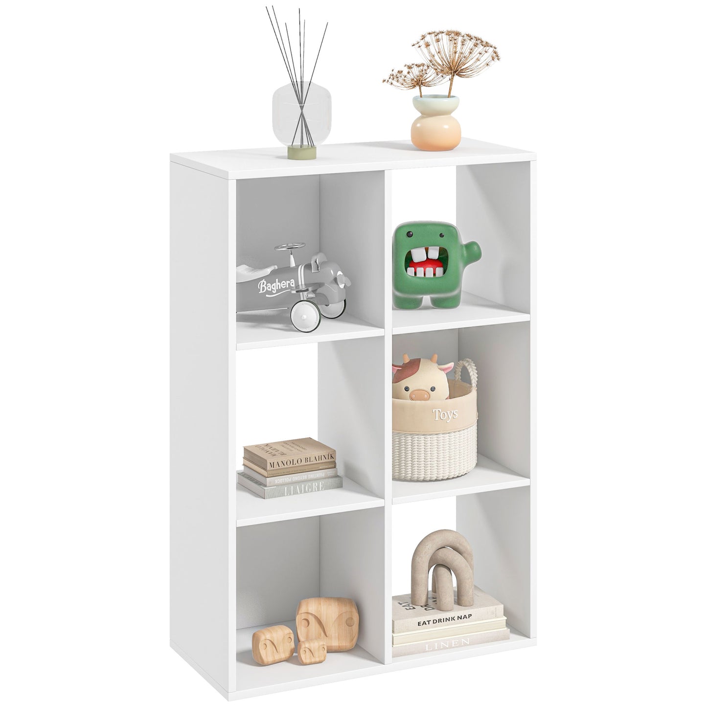 6-Cube Bookshelf- White