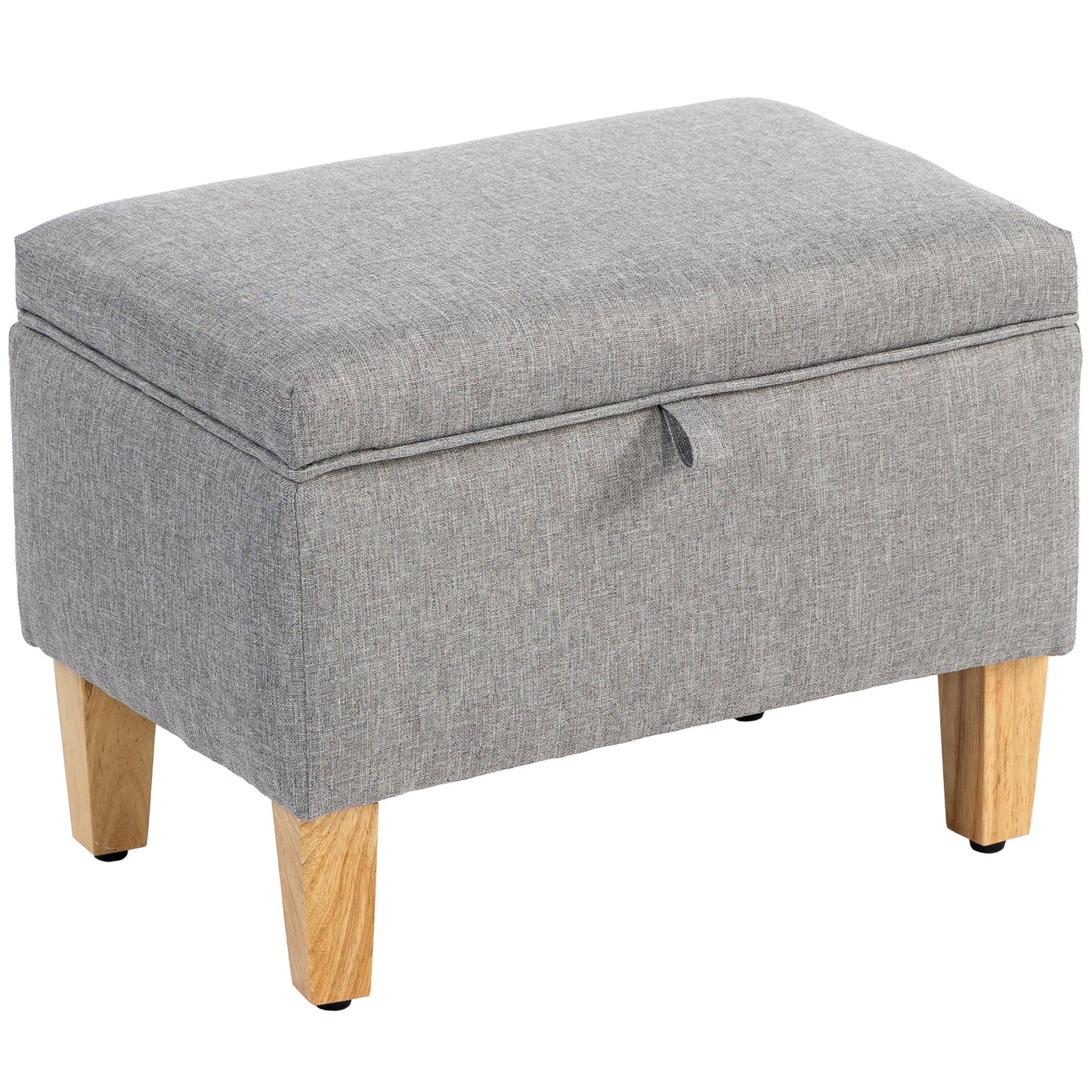 16L Linen Storage Ottoman, Light Grey