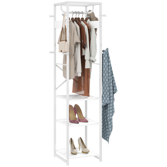 Multi-Storage Clothes Rack- White