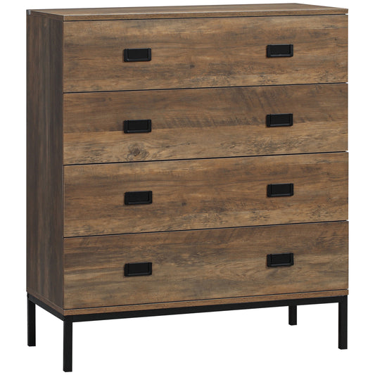 Chest of Drawers, 4-Drawer Storage Organiser Unit with Metal Frame