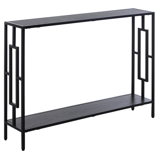 Industrial Console Table with Storage Shelf, Grey and Black