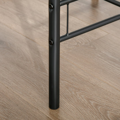 3-Piece Dining Table and Chair Set with Storage Shelf – Industrial Style, Oak & Black