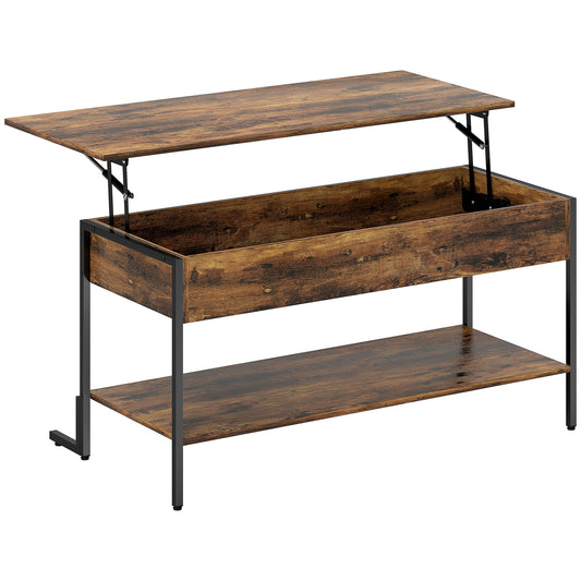 Lift-Top Coffee Table, with Storage- Rustic Brown