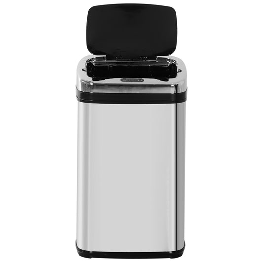 30L Stainless Steel Motion Sensor Lid Bin- Silver Tone