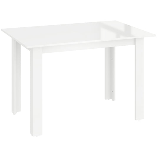 Extending Six-Person High Gloss Dining Table- White